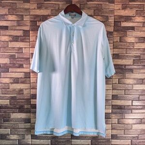 Mens Peter Millar Summer Comfort Blue &White Checkered XL Vaquero Golf Logo Polo